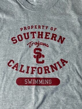 NWT Team Trojan Southern California Trojans Swimming Gray Logo T-Shirt Size XXL